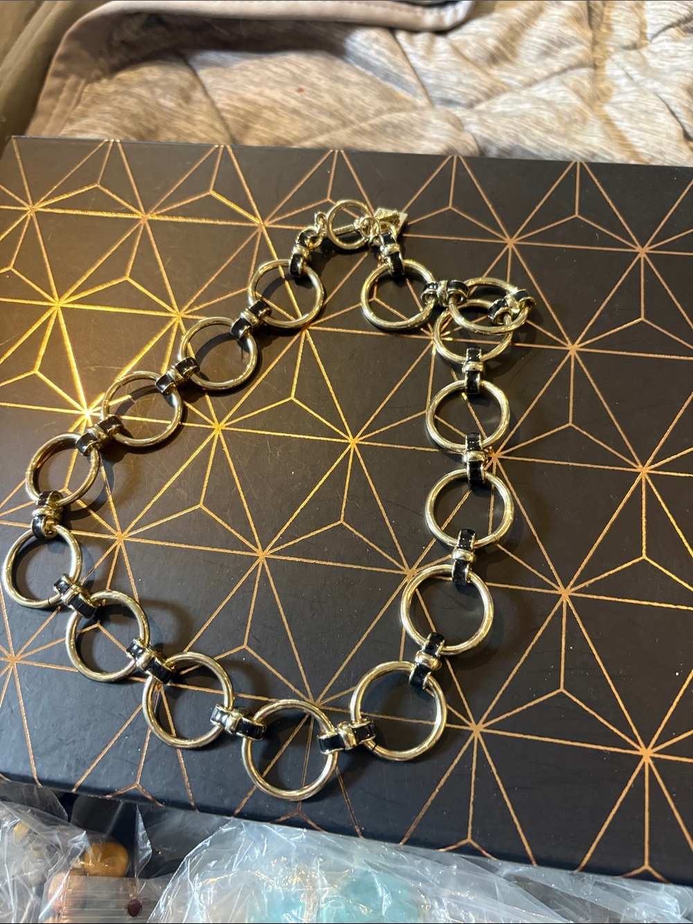Gold-Tone Linked Circle Necklace - Women's Fashion Jewelry